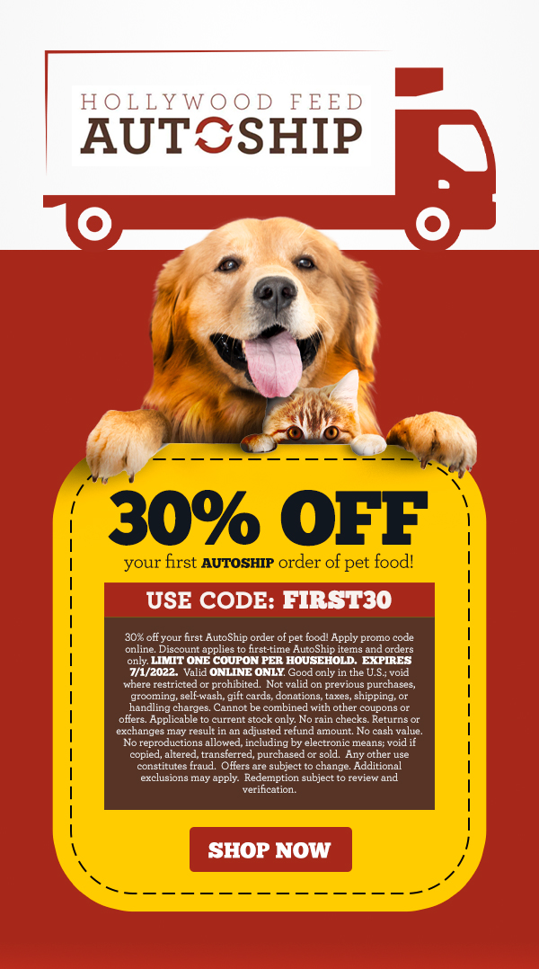 30 Off Your First AutoShip Order of Pet Food!🤩 Hollywood Feed